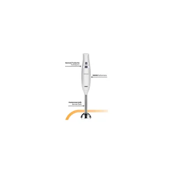 Goldmaster Handy Plastik Hazneli Turbolu Çift Bıçaklı Tekli El Blender Beyaz
