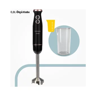 Goldmaster Bestmix 800 ml Plastik Hazneli Turbolu 4 Bıçaklı İkili El Blender Siyah