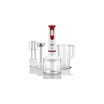 Sinbo 700 ml Turbolu Çift Bıçaklı 4'lü El Blender Seti Beyaz