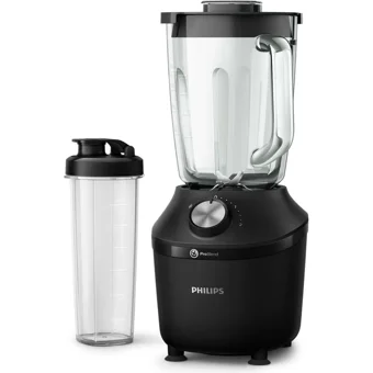 Philips Essential Advanced 500 ml Cam Hazneli Turbolu 6 Bıçaklı Tekli Smoothie Blender Siyah