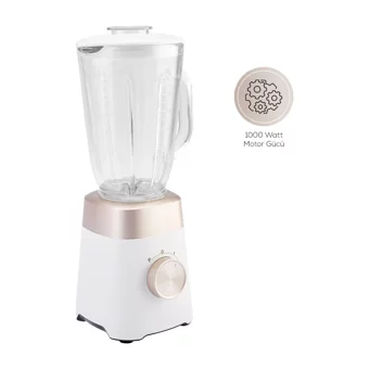 Karaca Multiblend 1500 ml Cam Hazneli Buz Kırıcılı Turbolu 4 Bıçaklı Tekli Smoothie Blender Krem