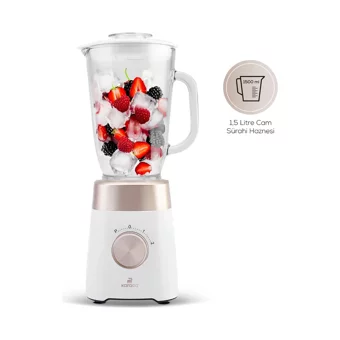 Karaca Multiblend 1500 ml Cam Hazneli Buz Kırıcılı Turbolu 4 Bıçaklı Tekli Smoothie Blender Krem