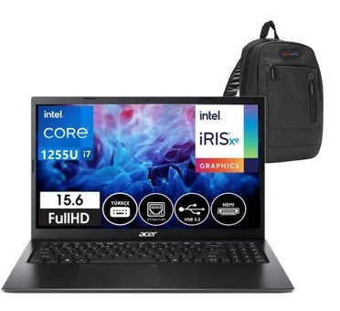 Acer EX215-55 NXEGYEY00415 Harici Intel Iris Xe Graphics Eligible Intel Core i7 1255U 32 GB Ram 2 + 2 TB SSD 15.6 inç Full HD Windows 11 Home Laptop + Weblegelsin Çanta