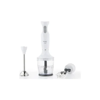 King Halden 750 ml Plastik Hazneli 4 Bıçaklı 3'lü Blender Seti Beyaz