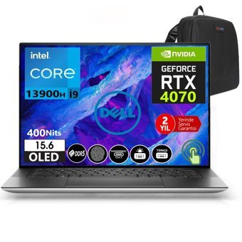 Dell XPS 15 9530 XPS95301600WP08 Harici GeForce RTX 4070 Intel Core i9 13900H 64 GB DDR5 Ram 4 TB SSD 15.6 inç Full HD FreeDos Dokunmatik Laptop + Weblegelsin Çanta