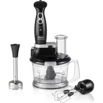 Arzum Soprano Max Multi AR1004 1500 ml Plastik Hazneli Turbolu Çift Bıçaklı 3'lü Blender Seti Siyah