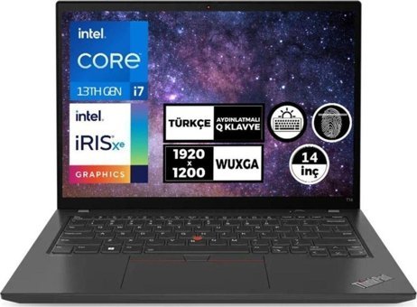 Lenovo Thinkpad T14 Gen 4 21HES91FTX 004 Harici Intel Iris Xe Graphics Eligible Intel Core i7 1355U 24 GB Ram 1 TB SSD 14 inç WUXGA FreeDos Laptop