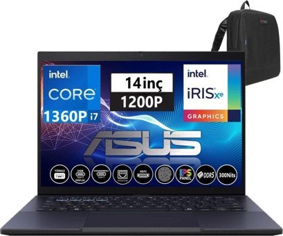 Asus Expertbook I7161TBB0DW18 Harici Intel Iris Xe Graphics Eligible Intel Core i7 1360P 64 GB DDR5 Ram 1 TB SSD 14 inç Full HD Windows 11 Pro Laptop + Çanta