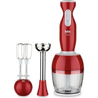 Fakir Tilia 900 ml Plastik Hazneli 4 Bıçaklı 3'lü Blender Seti Kırmızı