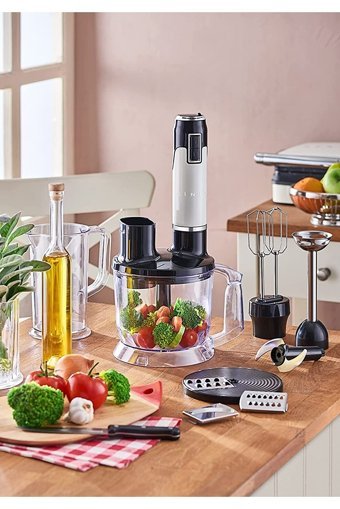 Sinbo Multi 2000 ml Buz Kırıcılı Çift Bıçaklı 4'lü Blender Seti Beyaz