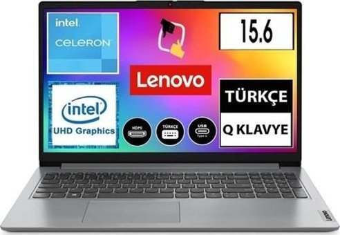 Lenovo Ideapad 82V700A8TX Harici Intel UHD Graphics Intel Celeron N4020 4 GB Ram 256 GB SSD 15.6 inç Full HD Windows 11 Laptop + Snertech Çanta