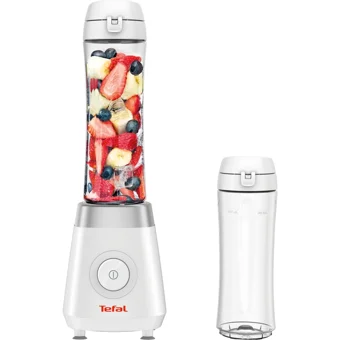 Tefal Fresh & Go 600 ml Plastik Hazneli Buz Kırıcılı 4 Bıçaklı Kişisel Tekli Mini Smoothie Blender Beyaz
