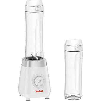 Tefal Fresh & Go 600 ml Plastik Hazneli Buz Kırıcılı 4 Bıçaklı Kişisel Tekli Mini Smoothie Blender Beyaz