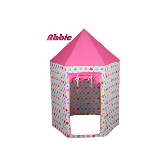 Abbie Üçgen Kız Yıldızlı Şato Oyun Çadırı Pembe