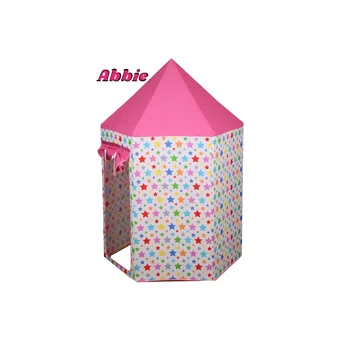 Abbie Üçgen Kız Yıldızlı Şato Oyun Çadırı Pembe