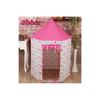 Abbie Üçgen Kız Yıldızlı Şato Oyun Çadırı Pembe