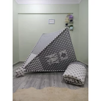 Henna Prime 457 Üçgen Kızılderili  Oyun Çadırı Gri