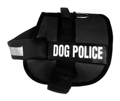 Pet Pretty Dog Police L Airtag Göğüs H Tipi Köpek Tasmaları Siyah