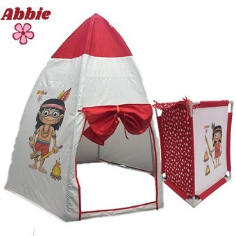 Abbie Resimli Füze Kızılderili  Oyun Çadırı Beyaz