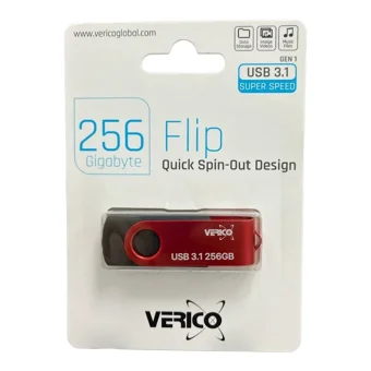 Verico Flip USB 3.1 Usb Type-A 256 GB Flash Bellek Siyah Kırmızı