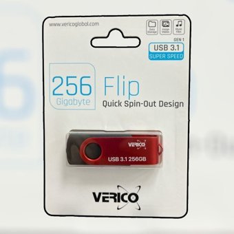 Verico Flip USB 3.1 Usb Type-A 256 GB Flash Bellek Siyah Kırmızı