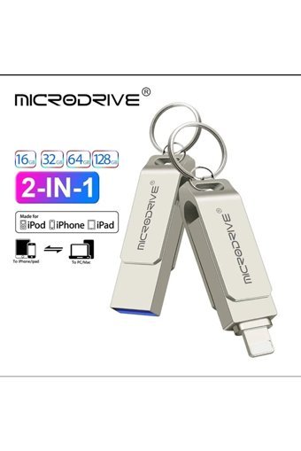 Microdrive Çift Taraflı USB 3.0 Lightning 64 GB Flash Bellek Gümüş