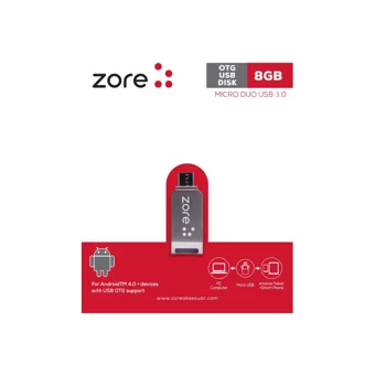 Zore T15139 Mini Çift Taraflı USB 3.0 Usb Type-A 8 GB Flash Bellek Gri