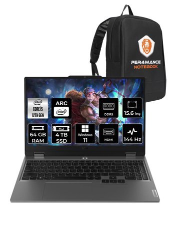 Lenovo LOQ 15IAX9I 83FQ000UTR Harici Intel UHD Graphics Intel Core i5 12450HX 64 GB Ram 4 TB SSD 15.6 inç Full HD Windows 11 Home Laptop + PER4 Çanta