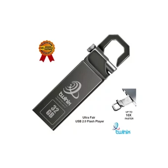 Twinix Şifreli USB 2.0 Usb Type-A 32 GB Flash Bellek Siyah Gri