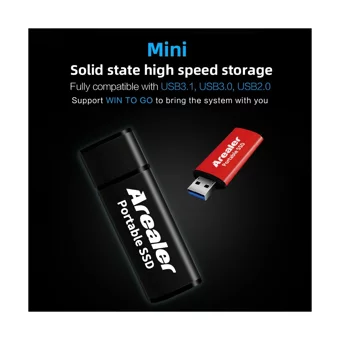 Arealer USB 2.0 Usb Type-A 256 GB Flash Bellek Siyah