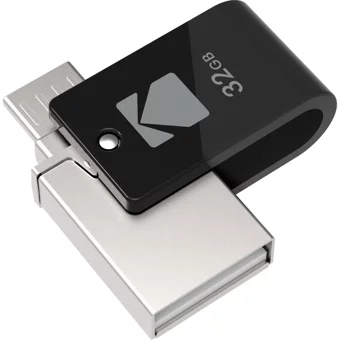 Kodak K230 Çift Taraflı USB 3.1 Usb Type-C 32 GB Flash Bellek Siyah