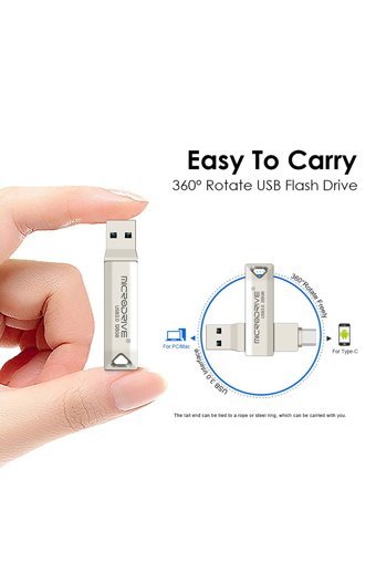 Microdrive Çift Taraflı USB 3.0 Usb Type-C 64 GB Flash Bellek Gümüş