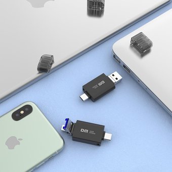 Dm APD005 Çift Taraflı USB 3.1 Lightning - Type-C 64 GB Flash Bellek Siyah