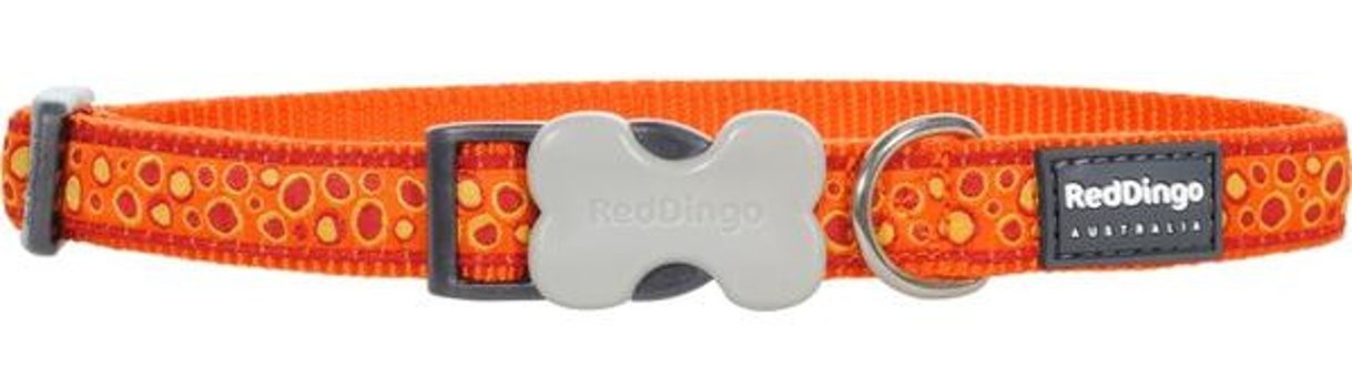 Red Dingo Bedrock 15 mm Airtag Boyun Köpek Tasmaları Turuncu