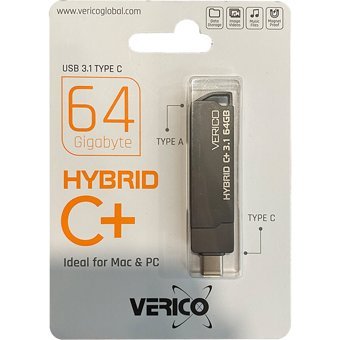 Verico Hybrid C+ Tddy63 USB 3.1 Usb Type-C 64 GB Flash Bellek Gümüş