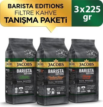 Jacobs Barista Editions Arabica Öğütülmüş Fitre Kahve 3x225 gr