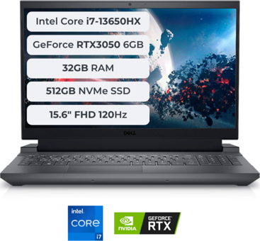 Dell G15 5530 155530005U-32GB Harici GeForce RTX 3050 Intel Core i7 13650HX 32 GB Ram 512 GB SSD 15.6 inç Full HD Ubuntu Oyuncu Laptop