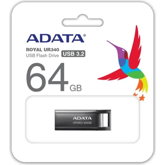 Adata UR340 USB 3.2 Usb Type-A 64 GB Flash Bellek Siyah