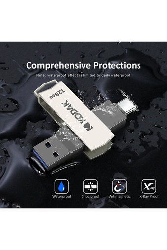 Kodak K273 USB 3.2 Usb Type-C 128 GB Flash Bellek Gri