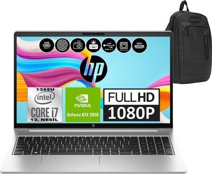 HP Probook 450 G10 816A5EAF05 Harici GeForce RTX 2050 Intel Core i7 1355U 32 GB Ram 1 TB SSD 15.6 inç Full HD FreeDos Oyuncu Laptop + Weblegelsin Çanta