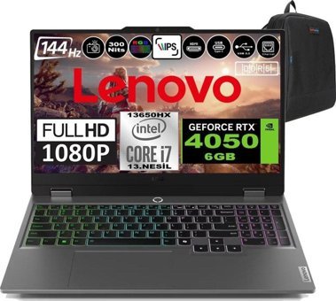 Lenovo LOQ 15IRX9 83DV00G7TRP02 Harici GeForce RTX 4050 Intel Core i7 13650HX 16 GB DDR5 Ram 1 TB SSD 15.6 inç Full HD Windows 11 Pro Oyuncu Laptop
