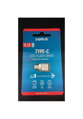 Sunix Mini Çift Taraflı USB 3.0 Usb Type-C 16 GB Flash Bellek Gümüş