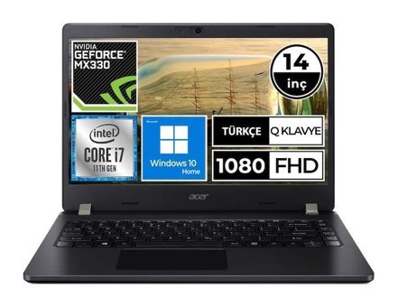 Acer Travelmate P2 NX.VPQEY.003A3 Harici GeForce MX 330 Intel Core i7 1165G7 32 GB Ram 512 GB SSD 14 inç Full HD Windows 10 Home Oyuncu Laptop