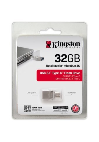 Kingston Dtduo3C Çift Taraflı USB 3.1 Usb Type-A Type-C 32 GB Flash Bellek Beyaz