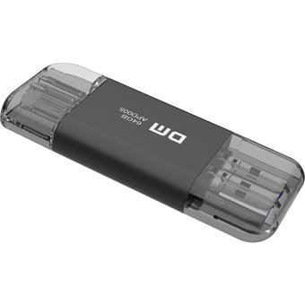 Dm APD005 Çift Taraflı USB 3.1 Lightning - Type-C 256 GB Flash Bellek Siyah