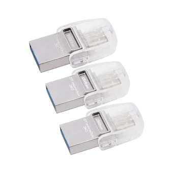 Kingston Data Traveler Microduo 3C USB 3.0 Micro Usb 64 GB Flash Bellek Gri