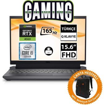 Dell Gaming G15 5530 G155530016U09 CNT010 Harici GeForce RTX 4060 Intel Core i9 13900HX 64 GB Ram 2 + 2 TB SSD 15.6 inç Full HD FreeDos Oyuncu Laptop