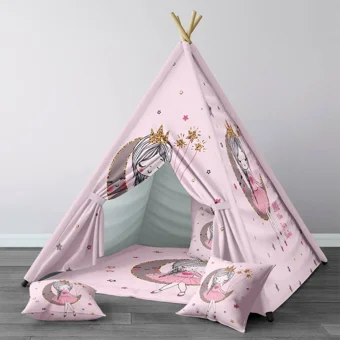 Tugu Home Baby 298 Üçgen Kızılderili Kız Uyku Oyun Çadırı Pembe