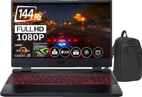 Acer Nitro 5 AN515-46 NHQGXEY00308 Harici GeForce RTX 3050 AMD Ryzen 7 6800H 64 GB DDR5 Ram 1 TB SSD 15.6 inç Full HD FreeDos Oyuncu Laptop