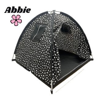 Abbie Sevimli Yıldızlar Yuvarlak Unisex Yıldızlar Oyun Çadırı Siyah